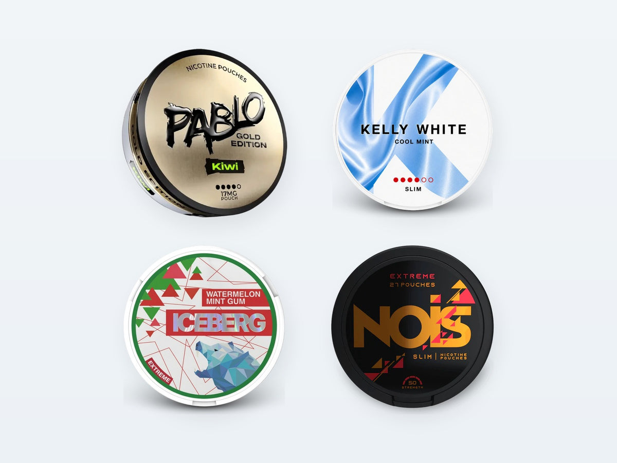 Nicotine pouches: Pablo, Kelly White, Iceberg, NOiS