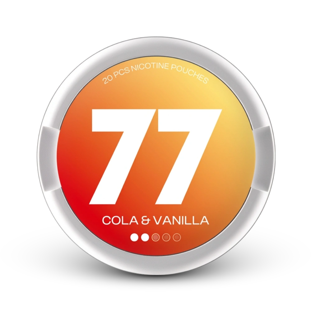 77 Light Cola Vanilla Nicotine Pouches, 20 Stück, mittlere Stärke mit Geschmack Cola und Vanille