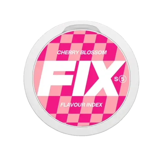 Fix Cherry Blossom Nicotine Pouch Slim Dose mit Kirschblüten-Aroma und Geschmacks-Index