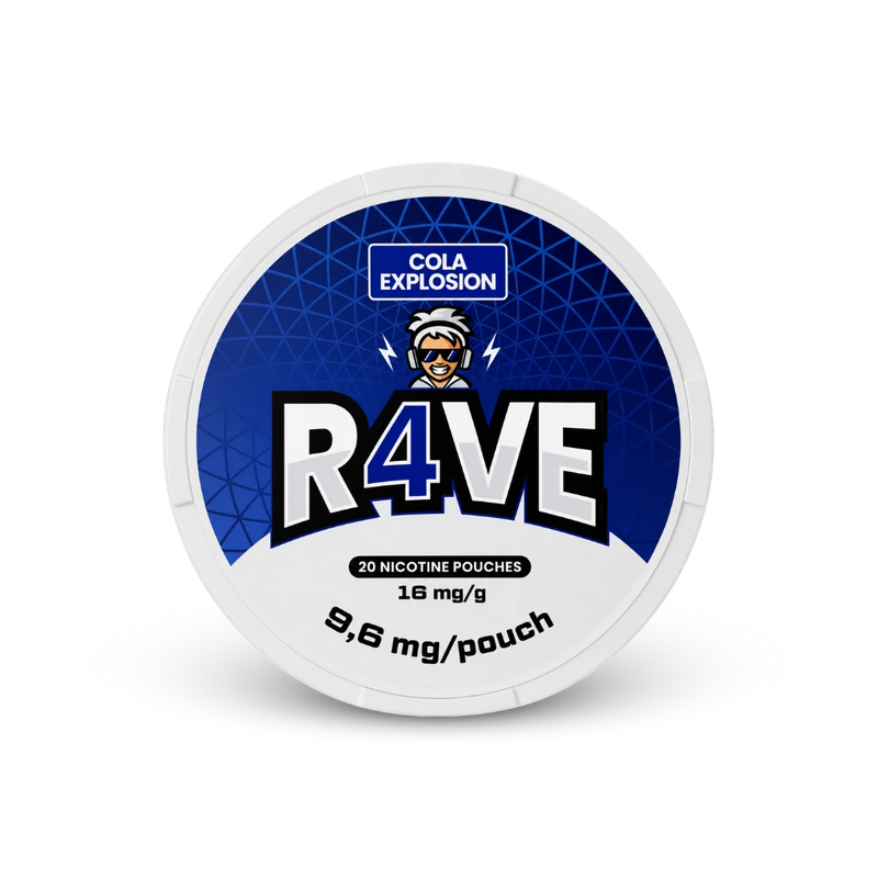 RAVE Cola Explosion 16mg – lata de bolsas de nicotina