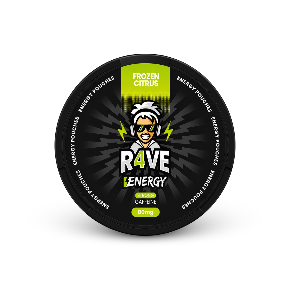 RAVE Energy Frozen Citrus 80mg – can of nicotine pouches