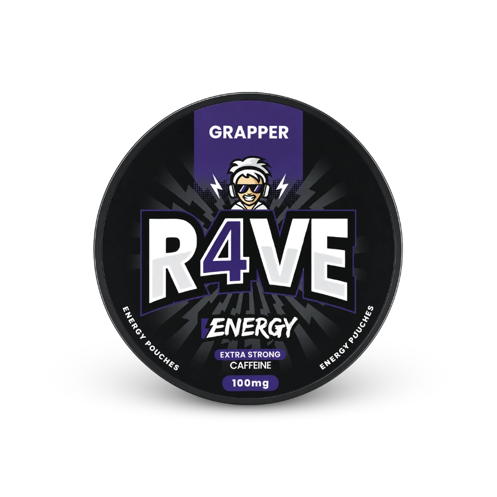 RAVE Energy Grapper 100mg – can of nicotine pouches
