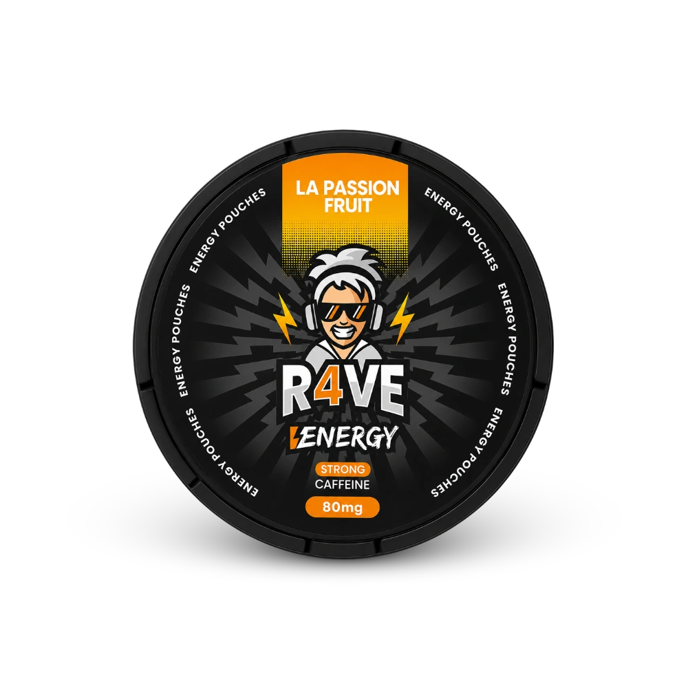 RAVE Energy La Passion Fruit 80mg – can of nicotine pouches