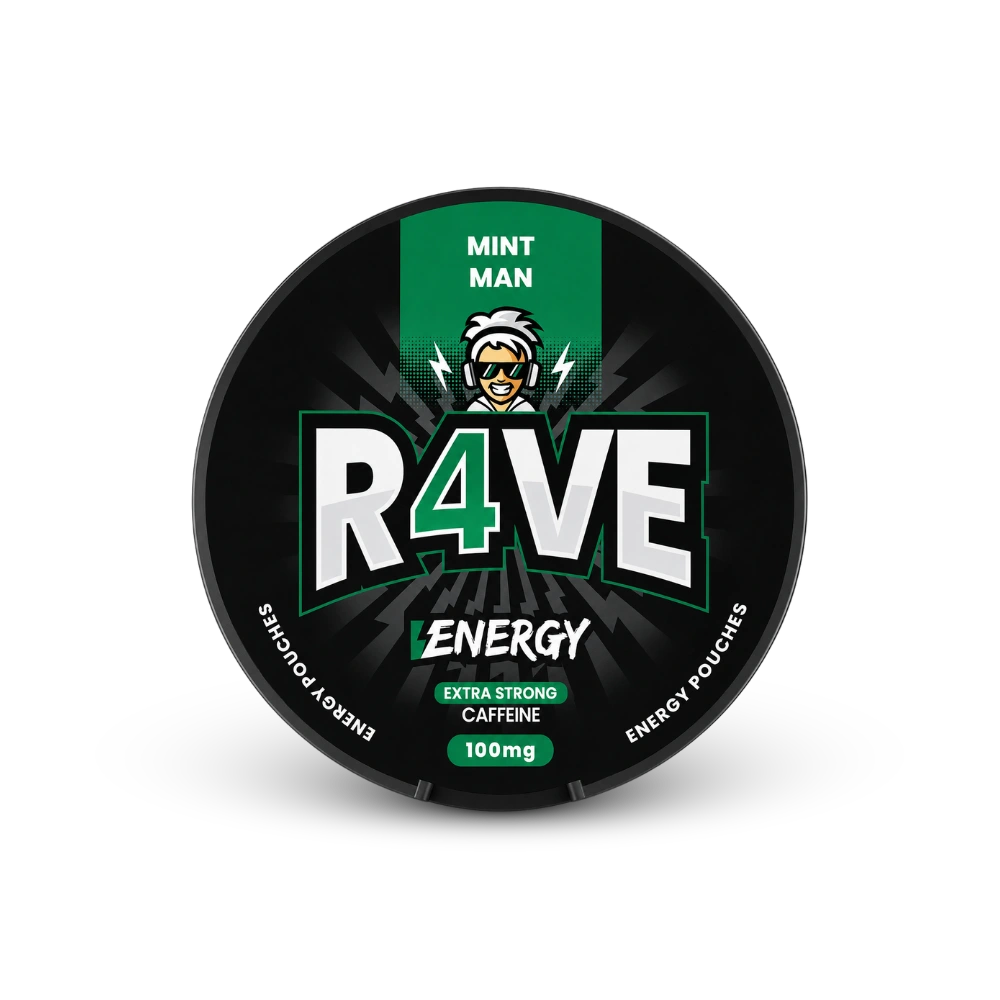 RAVE Energy Mint Man 100mg – can of nicotine pouches