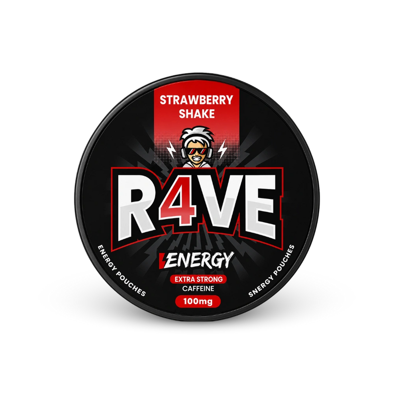 RAVE Energy Strawberry Shake 100mg – can of nicotine pouches