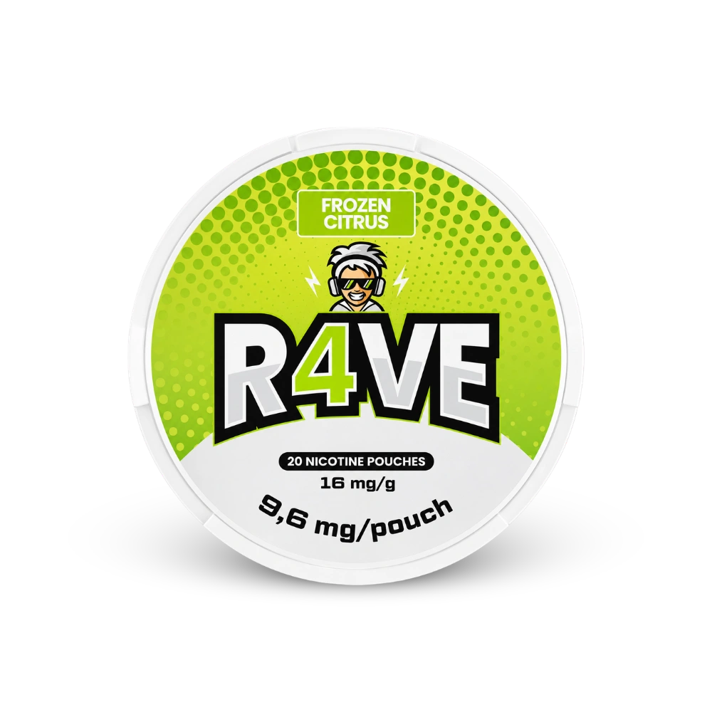 RAVE Frozen Citrus 16mg – can of nicotine pouches