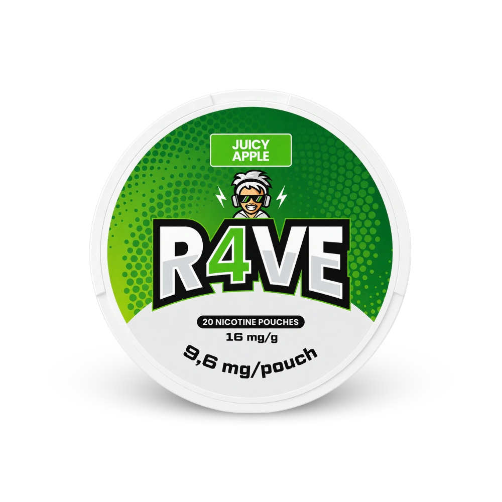RAVE Juicy Apple 32.5mg – can of nicotine pouches