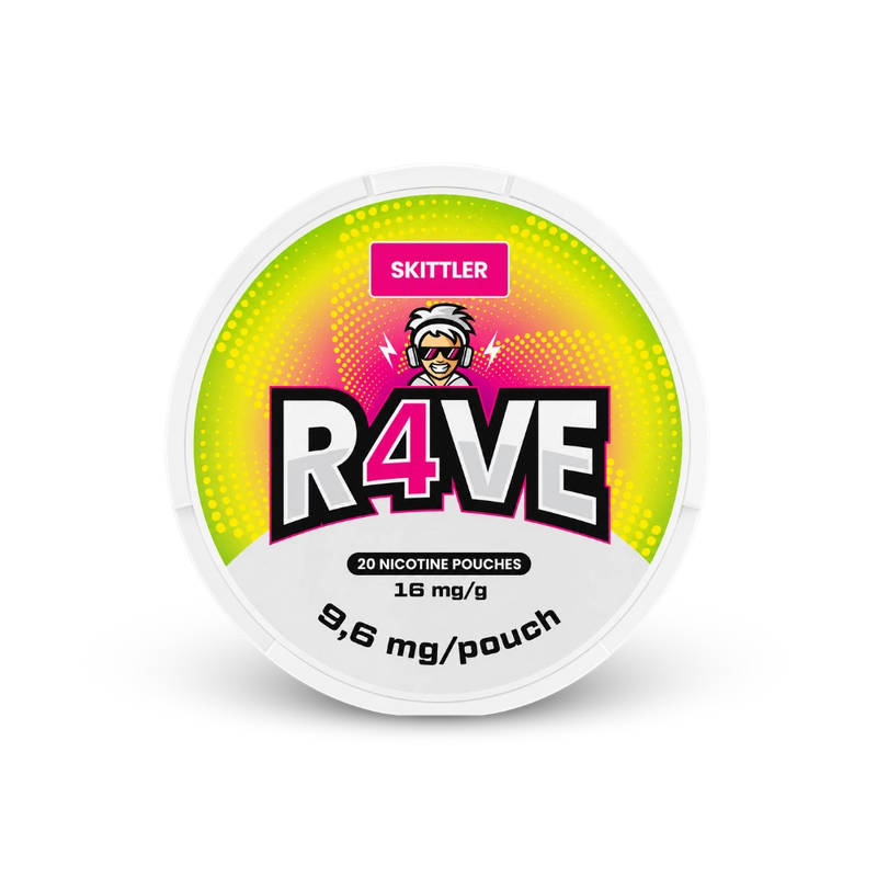 RAVE Skittler 16mg – can of nicotine pouches