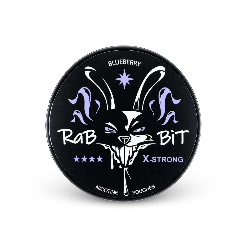 RaBBiT Blueberry X-Strong – can of nicotine pouches