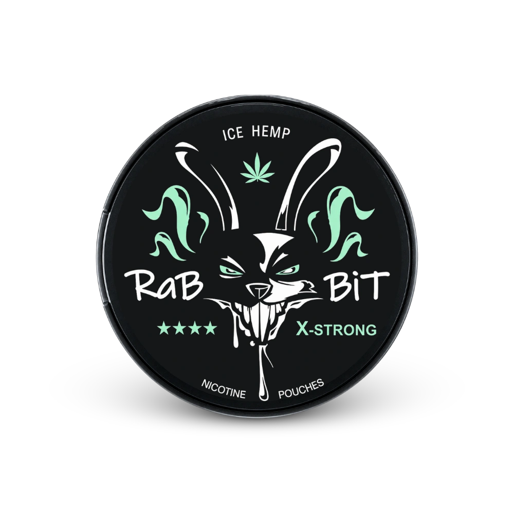 RaBBiT Ice Hemp X-Strong – can of nicotine pouches
