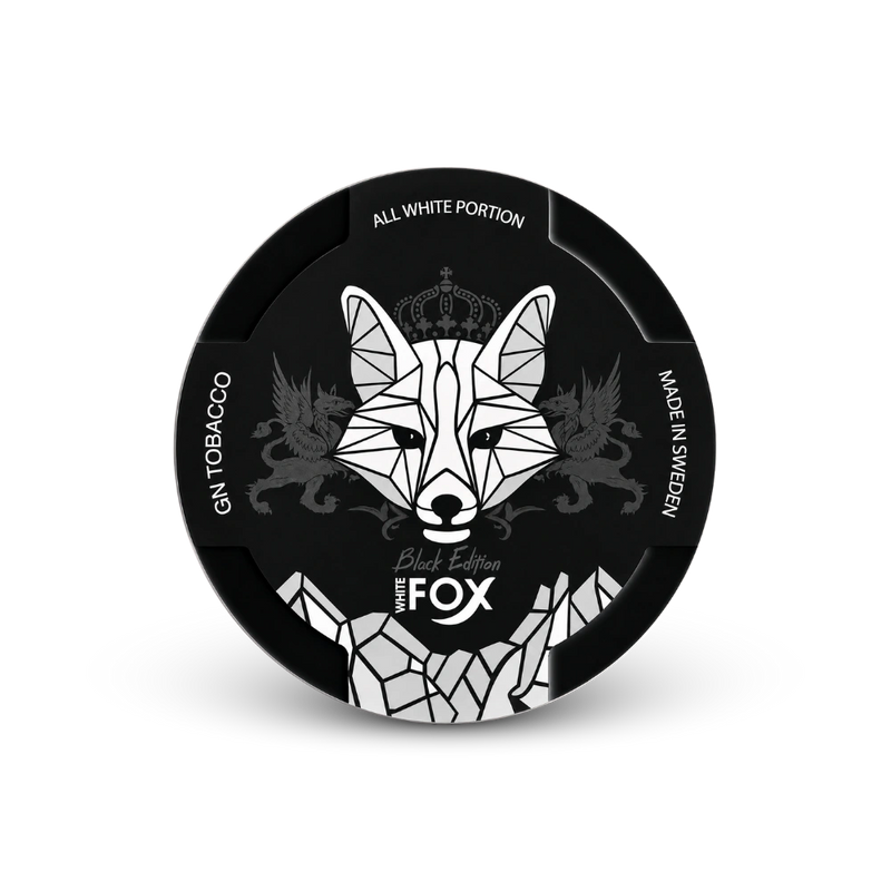 White Fox Black Edition – can of nicotine pouches