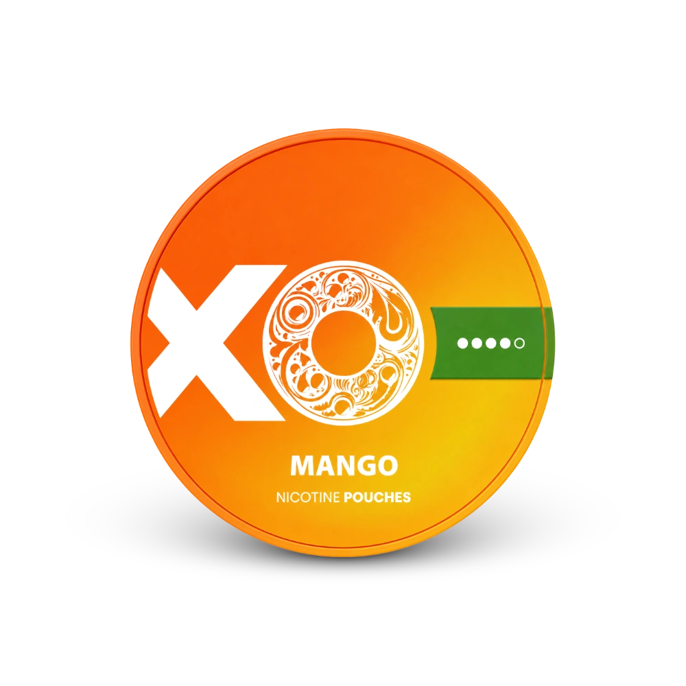XO Mango – can of nicotine pouches