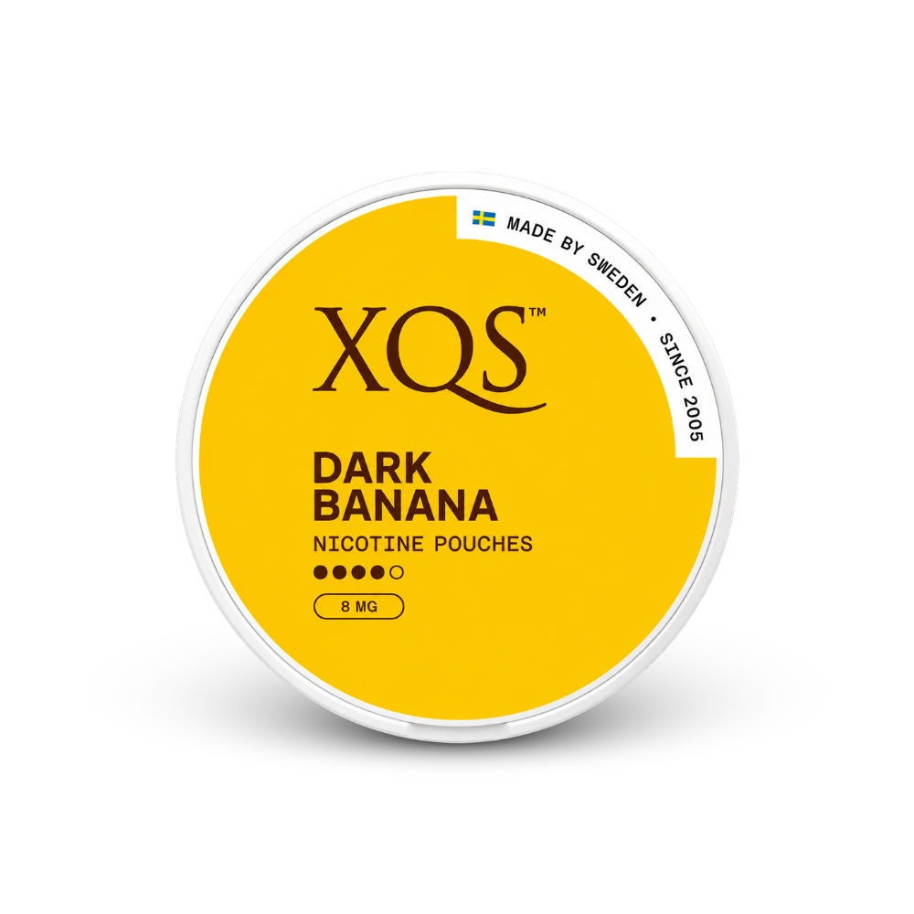 XQS Dark Banana Slim Strong – can of nicotine pouches