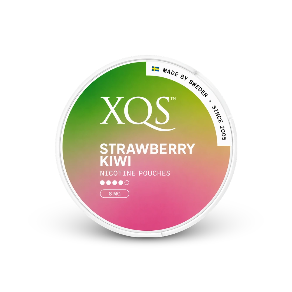 XQS Strawberry Kiwi Strong – can of nicotine pouches