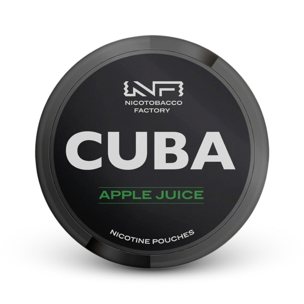 Cuba Nicotine Pouches Apple Juice schwarze Dose von Nicotobacco Factory