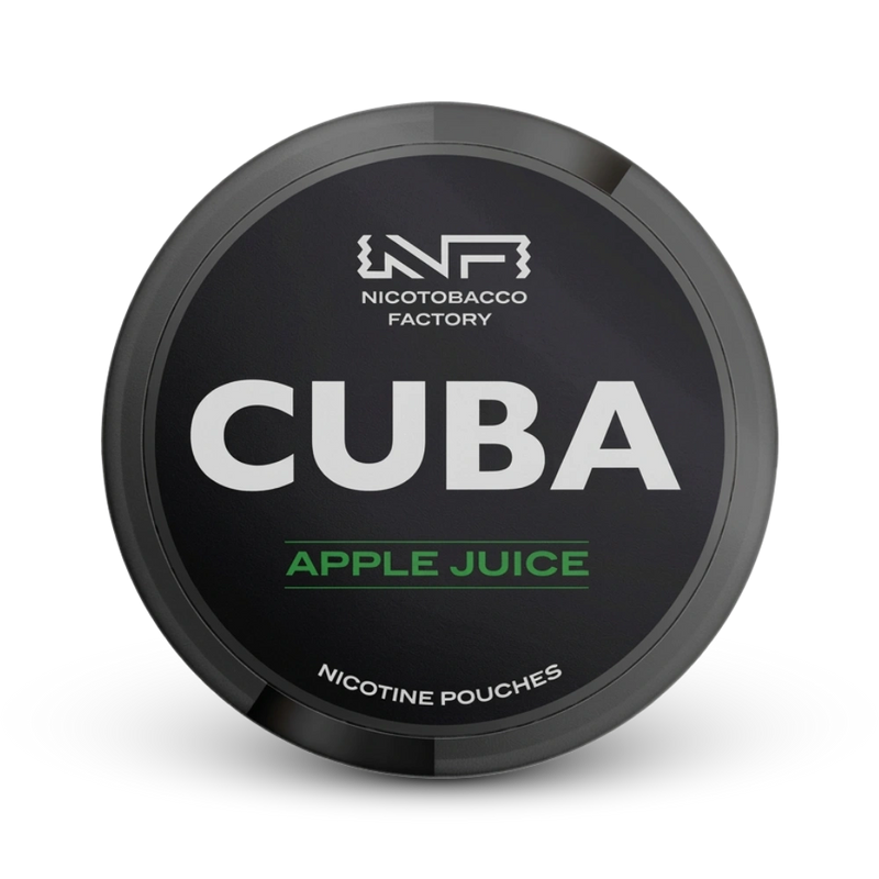 Cuba Nicotine Pouches Apple Juice schwarze Dose von Nicotobacco Factory