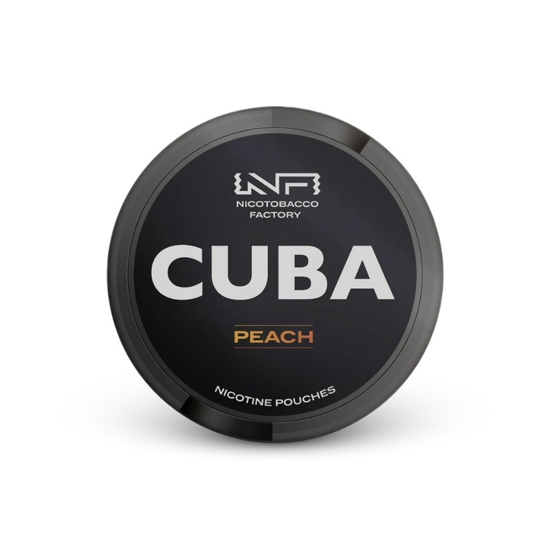Cuba Black Peach – can of nicotine pouches