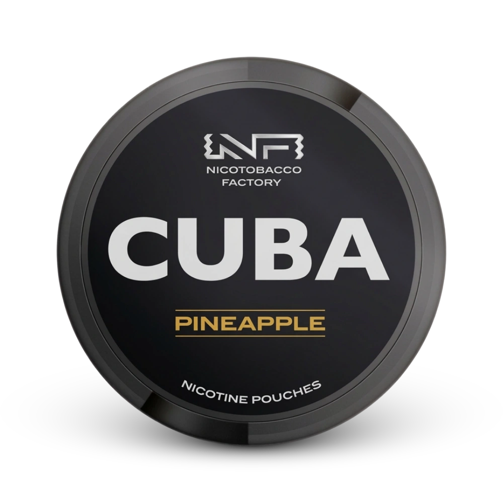 Cuba Pineapple Nicotine Pouches schwarze Dose mit Ananasgeschmack von Nicotobacco Factory