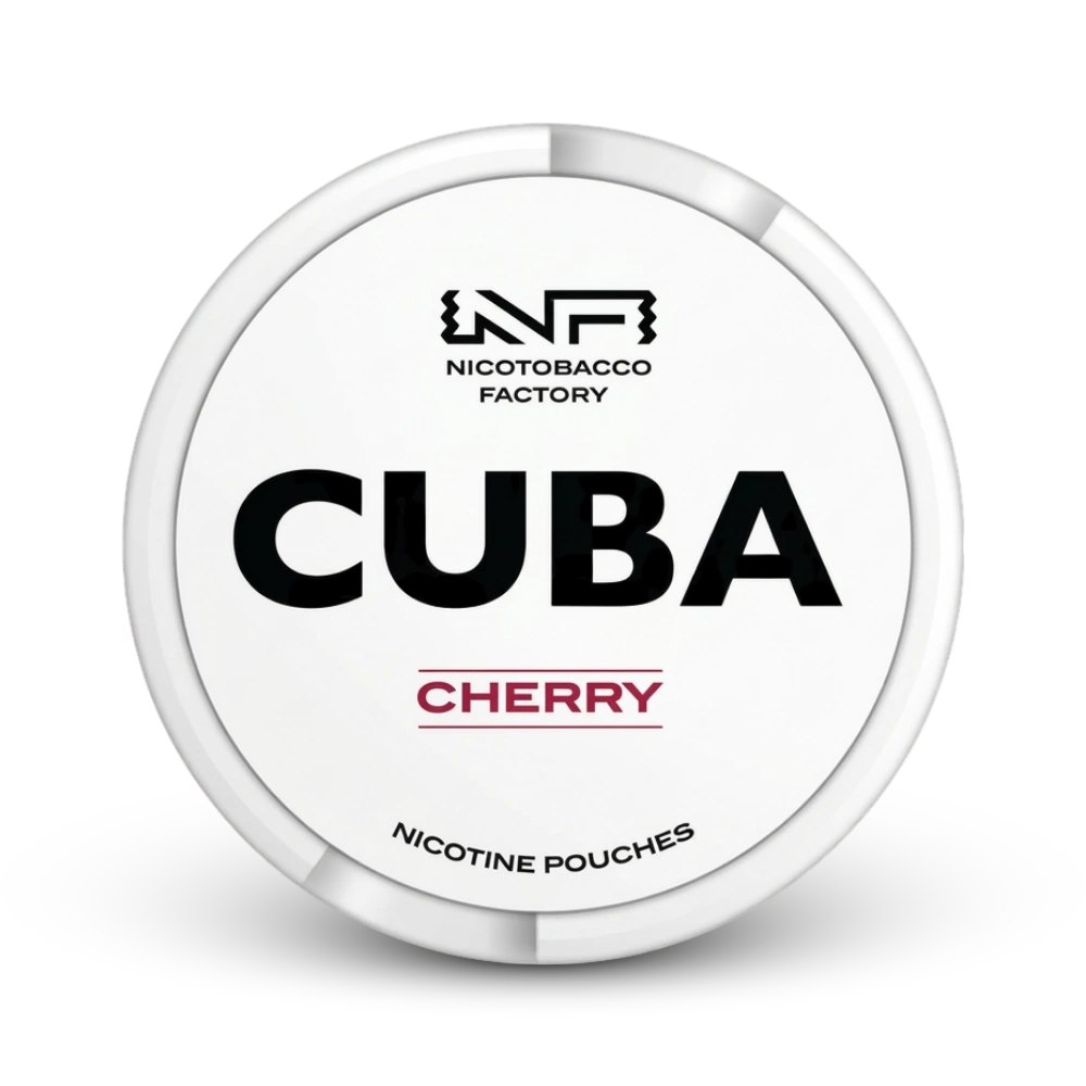 Cuba Cherry Nicotine Pouches von Nicotobacco Factory - weiße Dose mit Kirsch-Aroma