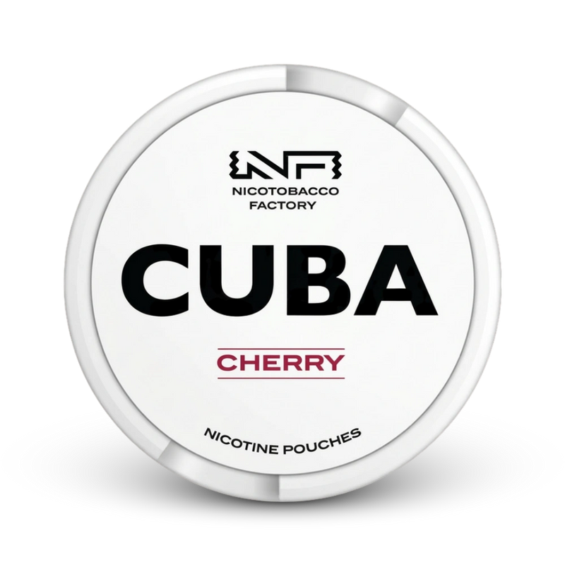 Cuba Cherry Nicotine Pouches von Nicotobacco Factory - weiße Dose mit Kirsch-Aroma
