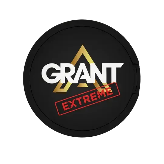 Grant Extreme Edition Nicotine Pouches Dose mit schwarzem Design und goldenem Logo