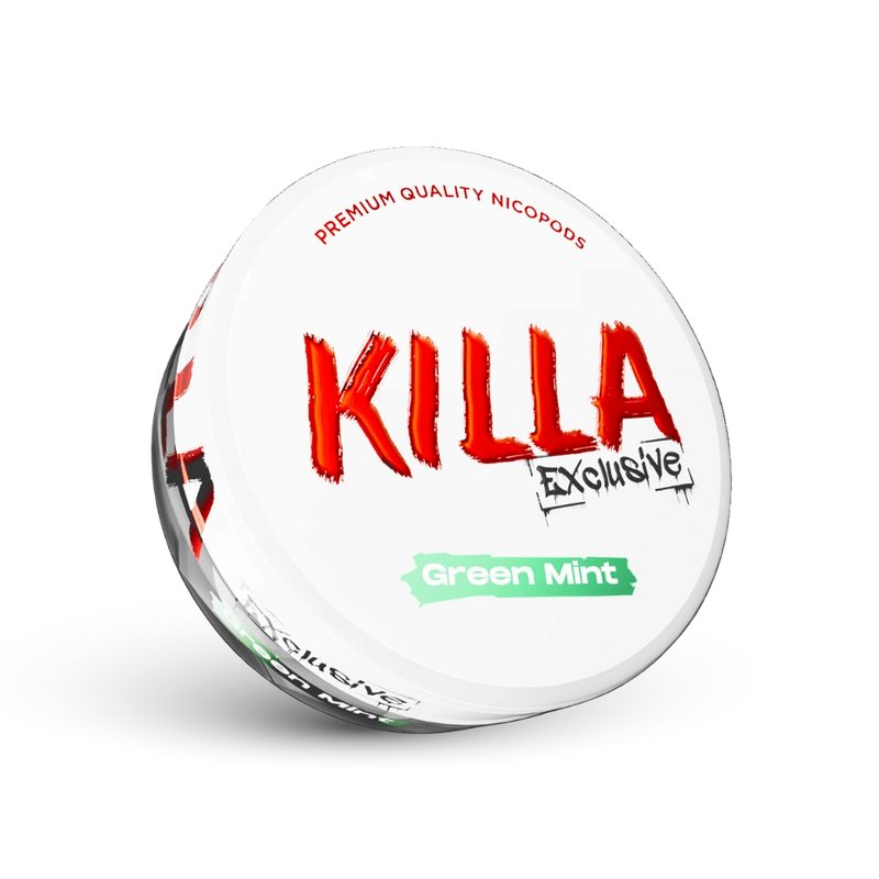 Killa Exclusive Green Mint Nicotine Pouches Dose mit grünem Minzaroma in Premium-Qualität