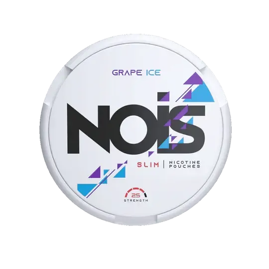 Nois Grape Ice Slim Nicotine Pouches, Trauben-Eis-Geschmack, Extra Stark, weiße Dose