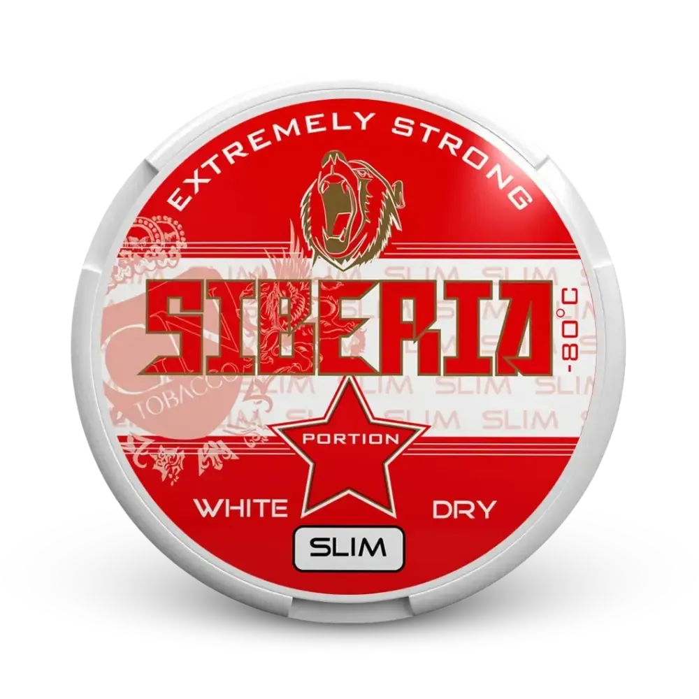 Siberia 80 Slim White Dry Dose, Extremely Strong 80mg Nikotin, intensives Minz-Aroma, Slim Format