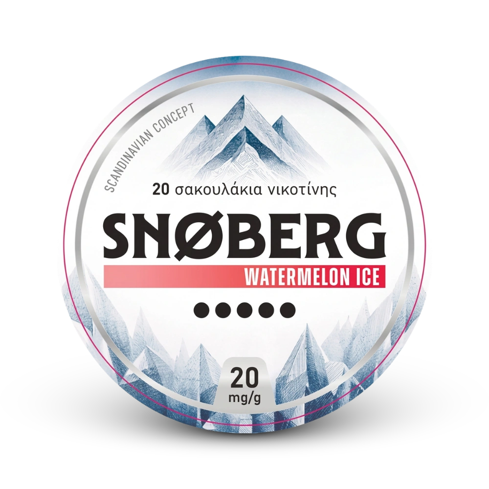Snøberg Watermelon Ice Nicotine Pouches 20 mg/g, 20 Beutel Dose mit Wassermelonen-Eis-Geschmack