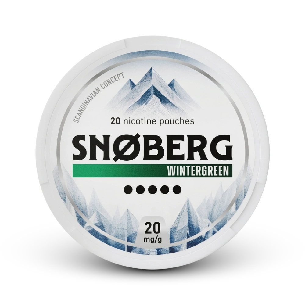 Snoberg Wintergreen Nicotine Pouches 20mg, 20 Beutel, starke Stärke mit Wintergrün-Geschmack