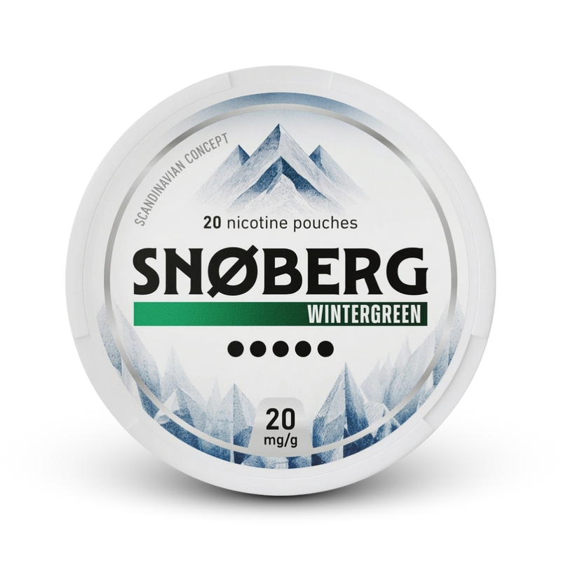 Snoberg Wintergreen Nicotine Pouches 20mg, 20 Beutel, starke Stärke mit Wintergrün-Geschmack