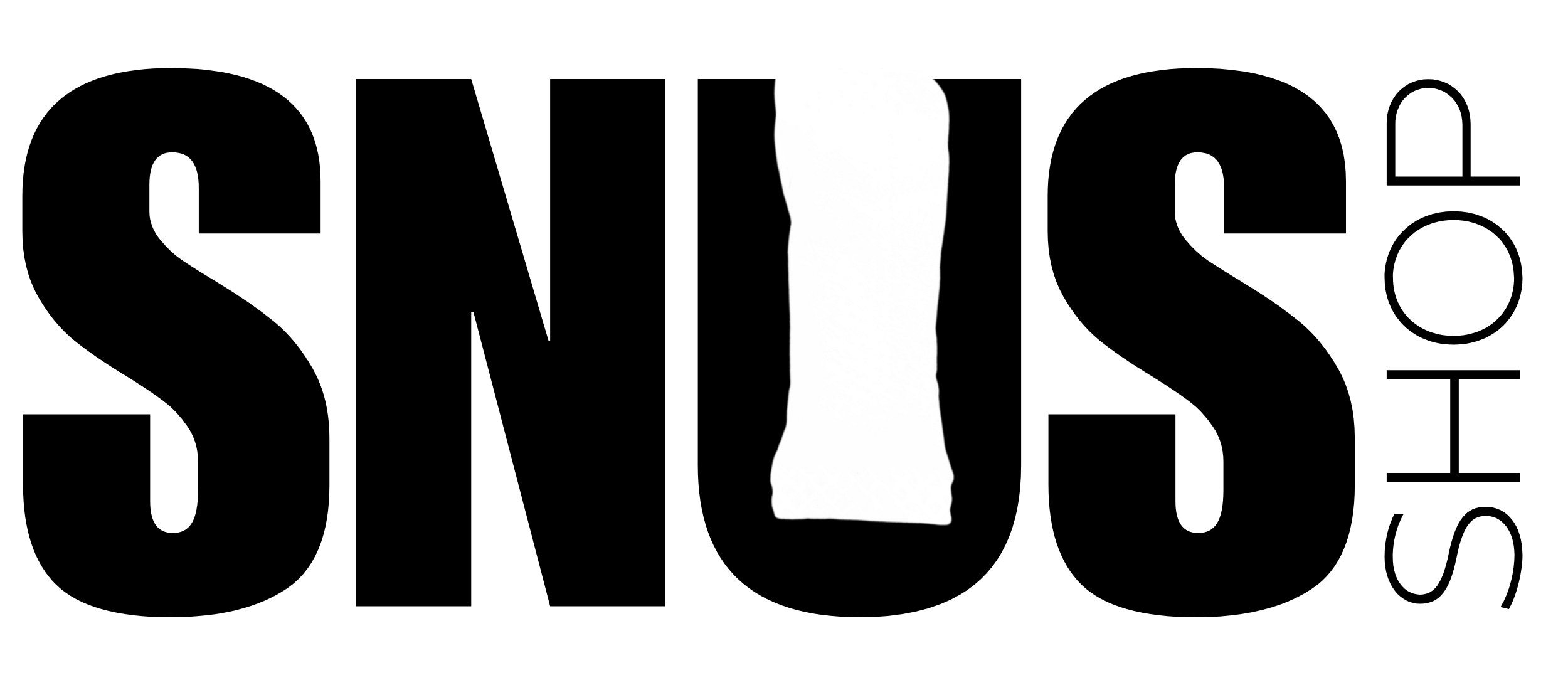 Snus Shop Logo schwarze Schrift auf weißem Hintergrund