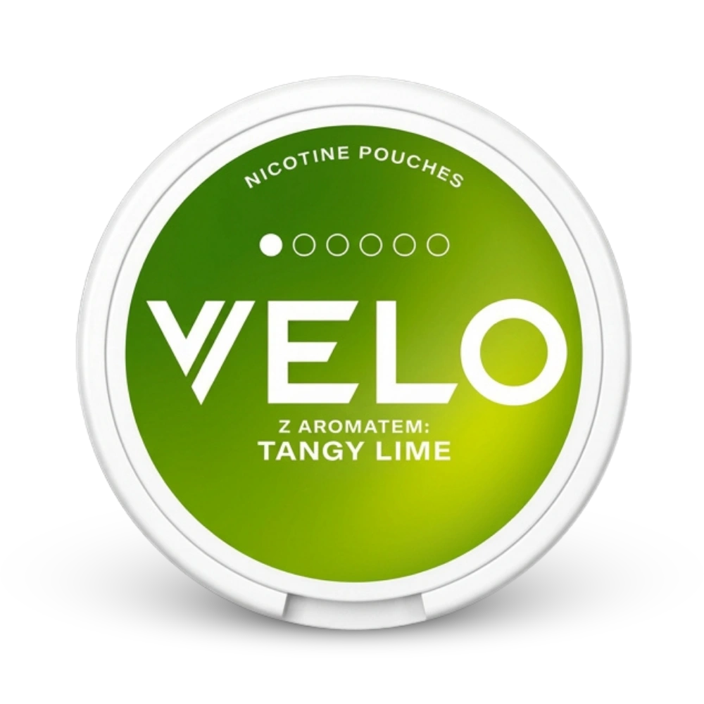 Velo Nicotine Pouches Mini Tangy Lime mit grüner Dose, Zitronengeschmack, mittlere Stärke