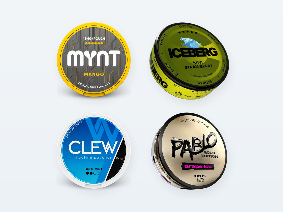 Nicotine pouches: MYNT, Iceberg, CLEW, Pablo