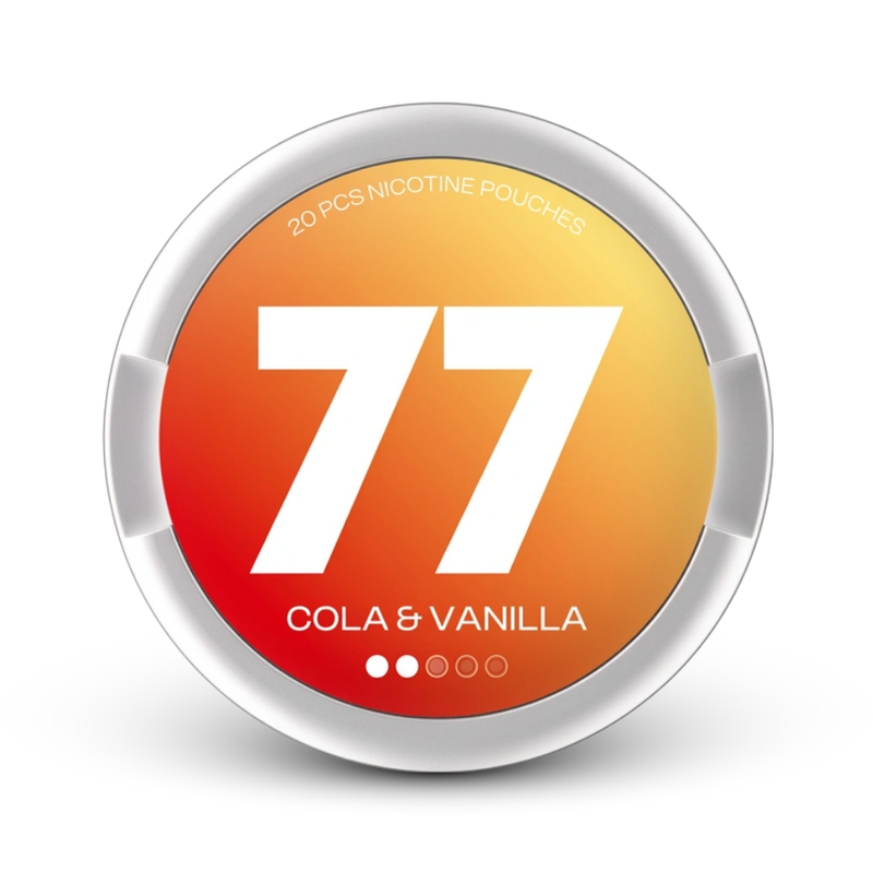 77 Light Cola Vanilla Nicotine Pouches, 20 Stück, mittlere Stärke mit Geschmack Cola und Vanille
