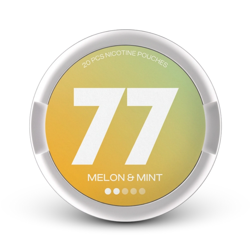 77 Light Melon Mint Nicotine Pouches, 20er Dose mit Melonen- und Minzaroma, mittlere Stärke