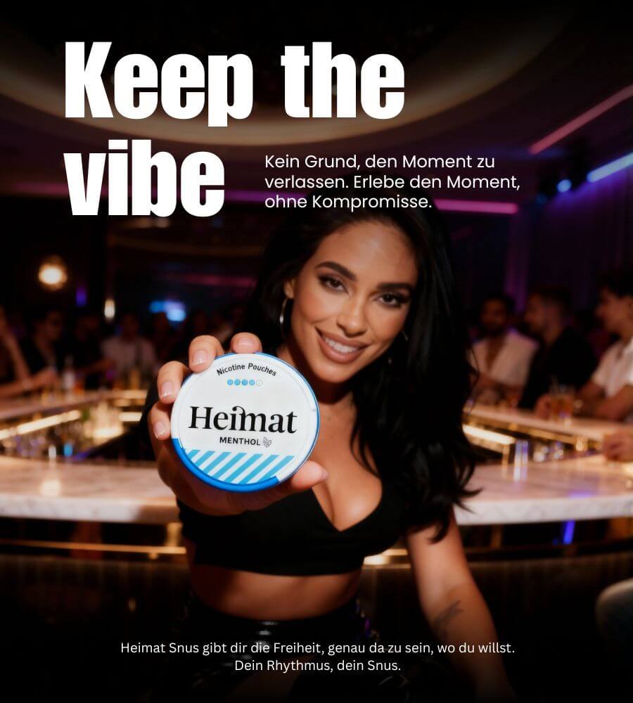 Frau mit einer Dose Heimat Snus