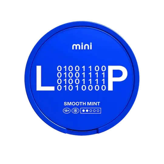 Loop Smooth Mint Mini Nicotine Pouches Dose, blaue Verpackung, Medium Stärke, Minzgeschmack
