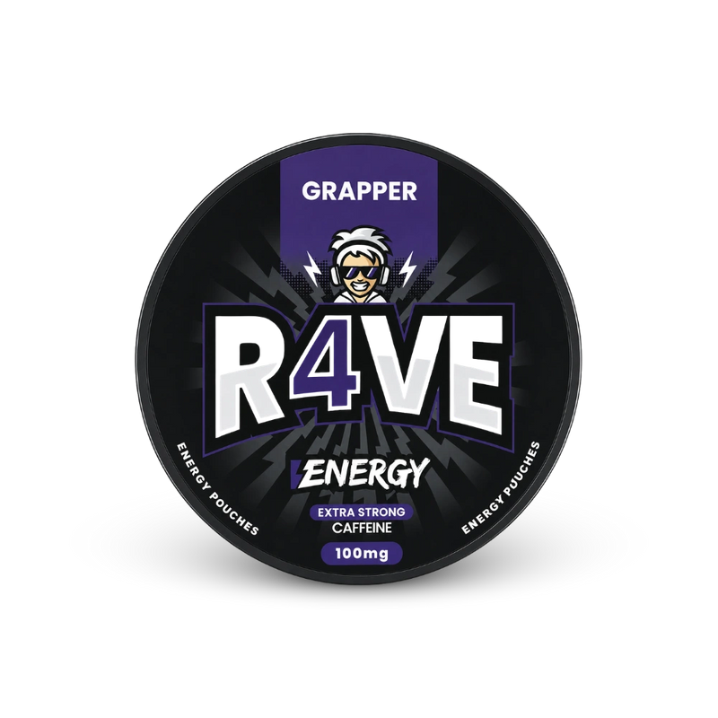 RAVE Energy Grapper 100mg – can of nicotine pouches
