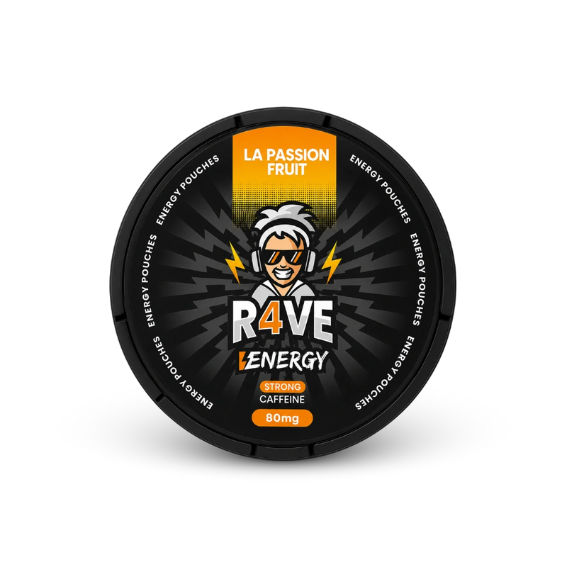 RAVE Energy La Passion Fruit 80mg – can of nicotine pouches