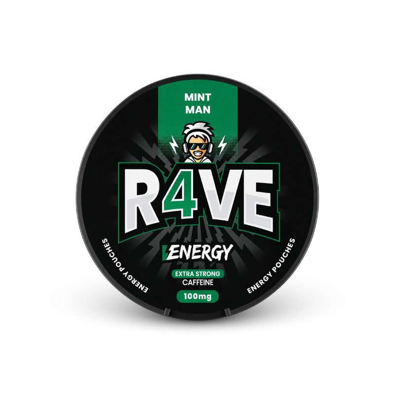 RAVE Energy Mint Man 100mg – can of nicotine pouches