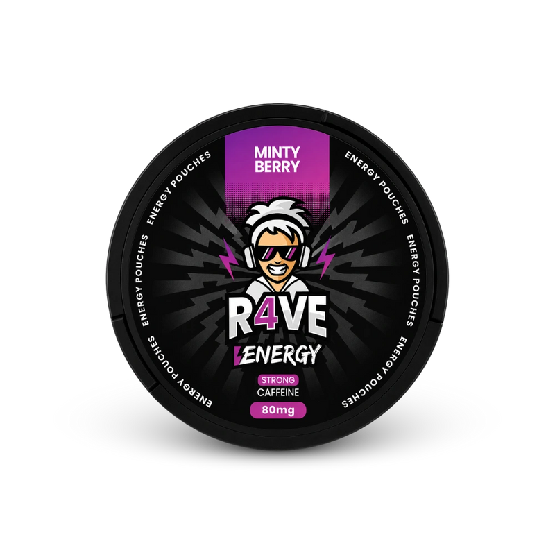 RAVE Energy Minty Berry 80mg – can of nicotine pouches