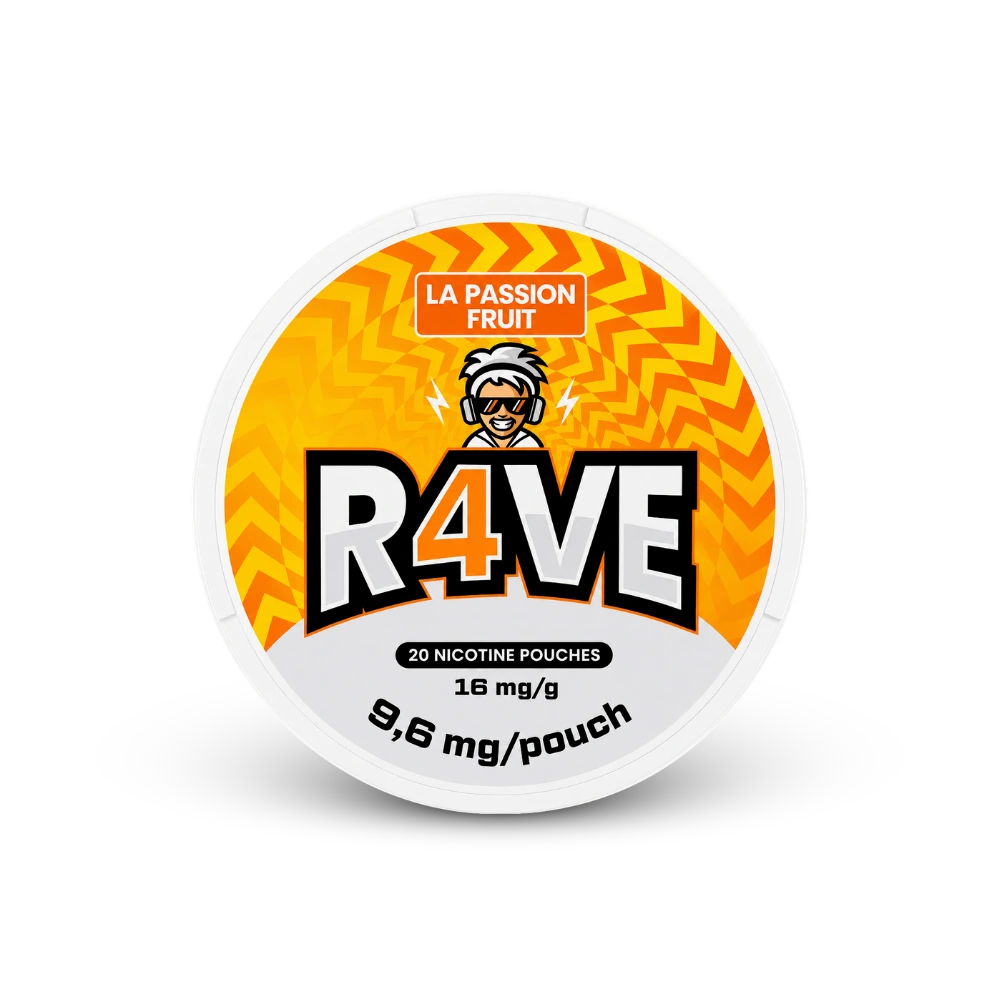 RAVE La Passion Fruit 16mg – lata de bolsitas de nicotina
