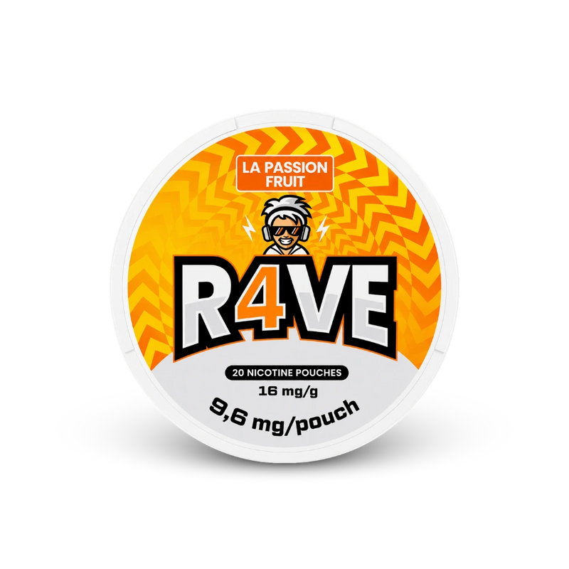 RAVE La Passion Fruit 16mg – lata de bolsitas de nicotina