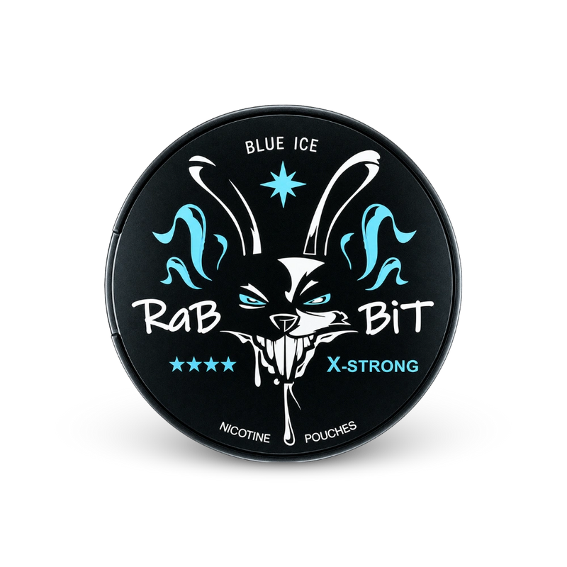 RaBBiT Blue Ice X-Strong – can of nicotine pouches