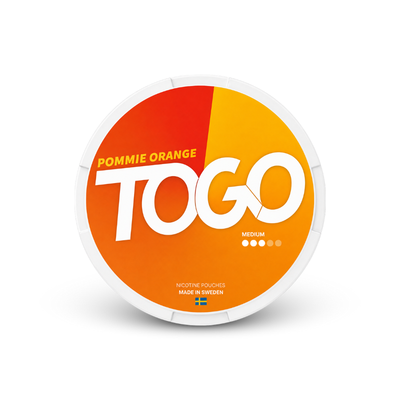 TOGO Pommie Orange – can of nicotine pouches