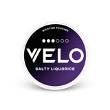 VELO Regaliz Salado – lata de bolsas de nicotina
