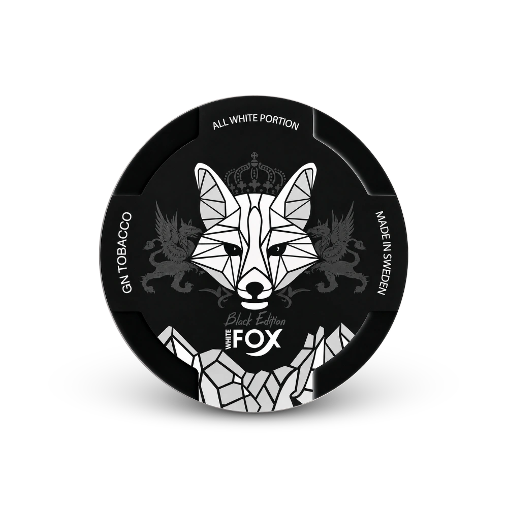 White Fox Black Edition – can of nicotine pouches