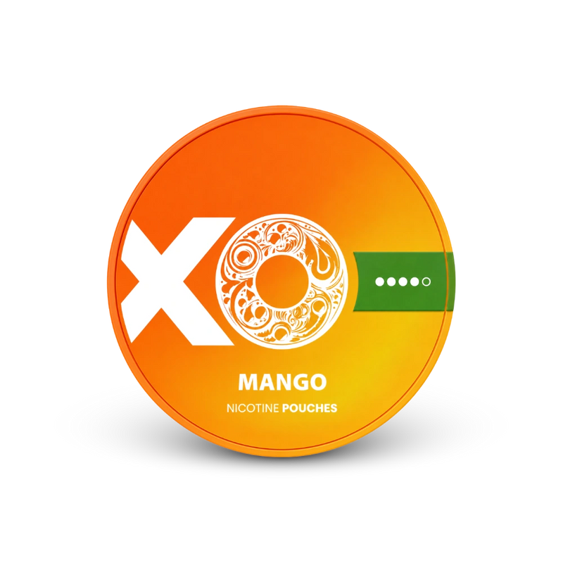 XO Mango – can of nicotine pouches