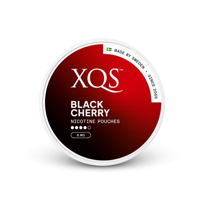 XQS Black Cherry Slim Strong – can of nicotine pouches